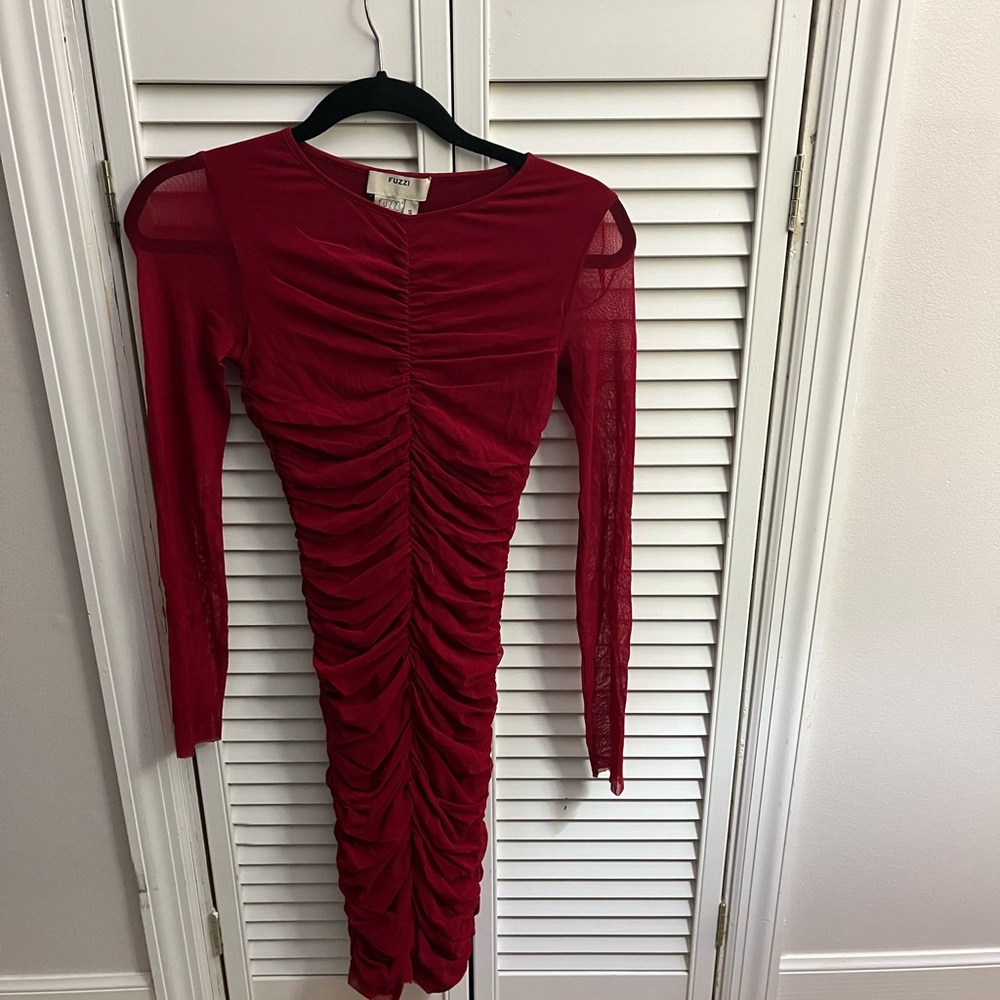 Fuzzi Fashion Nova Red Long Sleeve Dress